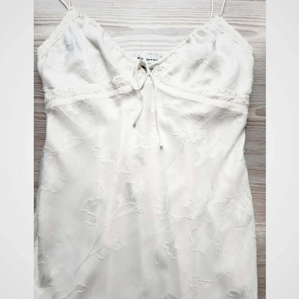 Princess Polly Floral Devore Lace Trim Mini Dress Size 8 White LIKE NEW - Picture 10 of 16